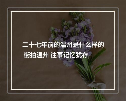 二十七年前的温州是什么样的 街拍温州 往事记忆犹存