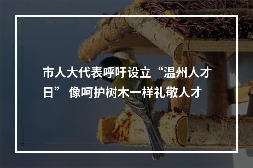 市人大代表呼吁设立“温州人才日” 像呵护树木一样礼敬人才
