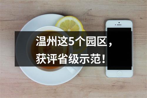 温州这5个园区，获评省级示范！