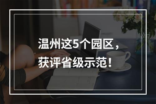 温州这5个园区，获评省级示范！