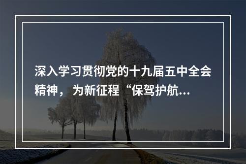 深入学习贯彻党的十九届五中全会精神， 为新征程“保驾护航”