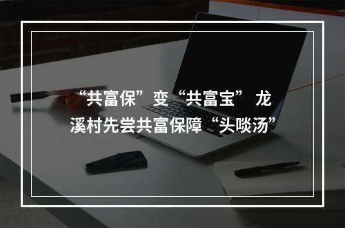“共富保”变“共富宝” 龙溪村先尝共富保障“头啖汤”