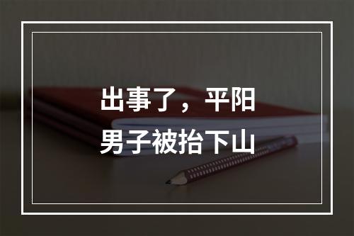 出事了，平阳男子被抬下山