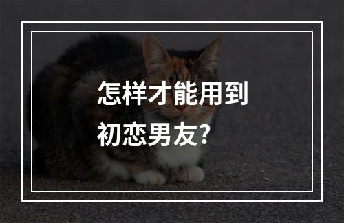 怎样才能用到初恋男友?