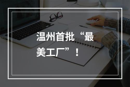 温州首批“最美工厂”！