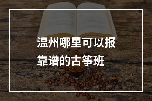 温州哪里可以报靠谱的古筝班
