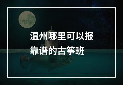 温州哪里可以报靠谱的古筝班