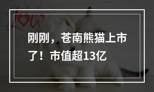 刚刚，苍南熊猫上市了！市值超13亿