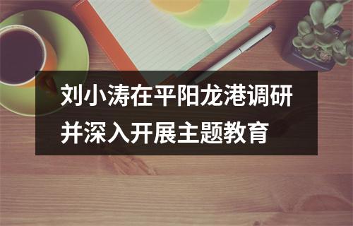 刘小涛在平阳龙港调研并深入开展主题教育