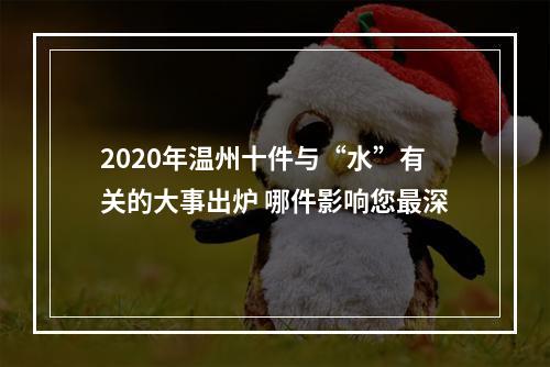 2020年温州十件与“水”有关的大事出炉 哪件影响您最深