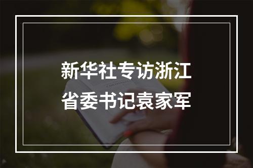 新华社专访浙江省委书记袁家军
