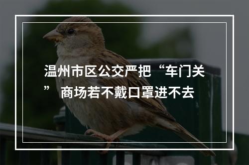 温州市区公交严把“车门关” 商场若不戴口罩进不去