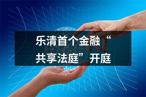 乐清首个金融“共享法庭”开庭