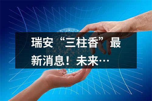 瑞安“三柱香”最新消息！未来…