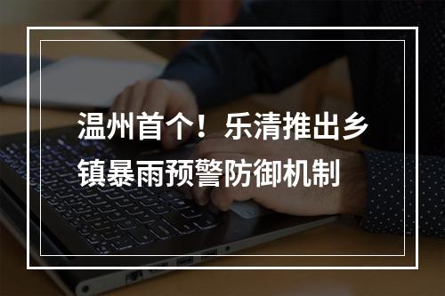 温州首个！乐清推出乡镇暴雨预警防御机制
