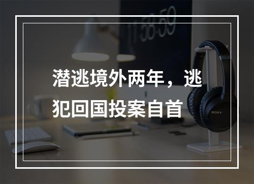 潜逃境外两年，逃犯回国投案自首