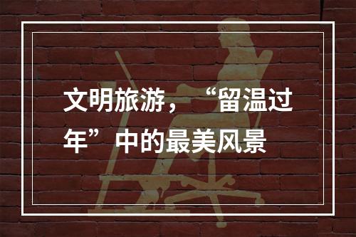 文明旅游，“留温过年”中的最美风景