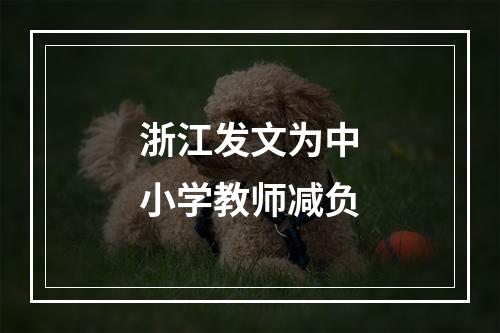浙江发文为中小学教师减负