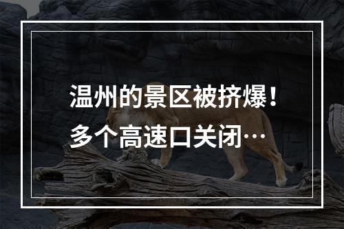 温州的景区被挤爆！多个高速口关闭…