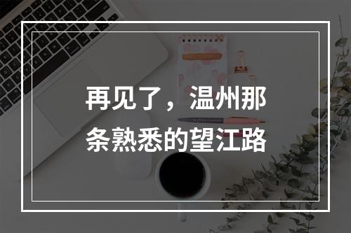 再见了，温州那条熟悉的望江路