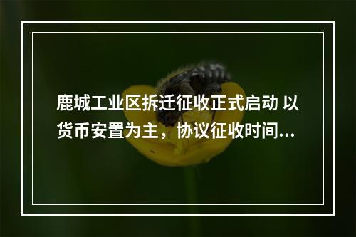 鹿城工业区拆迁征收正式启动 以货币安置为主，协议征收时间节点为明年3月31日......