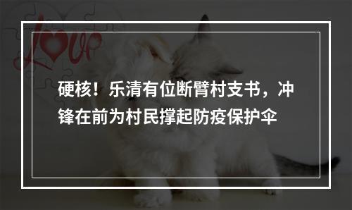 硬核！乐清有位断臂村支书，冲锋在前为村民撑起防疫保护伞