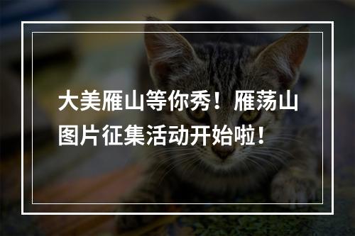 大美雁山等你秀！雁荡山图片征集活动开始啦！