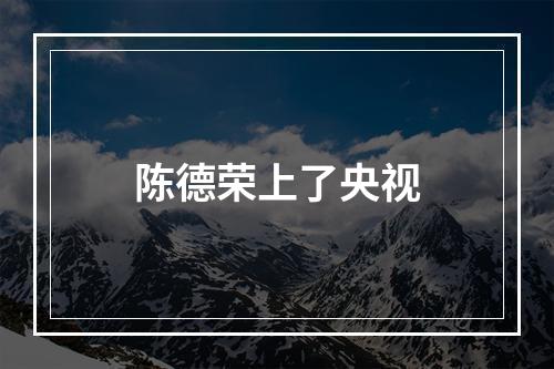 陈德荣上了央视