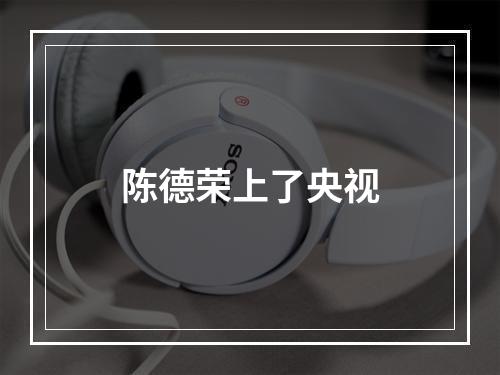 陈德荣上了央视