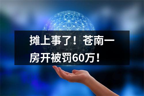 摊上事了！苍南一房开被罚60万！