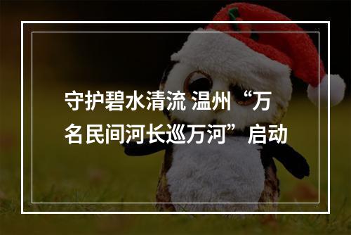 守护碧水清流 温州“万名民间河长巡万河”启动