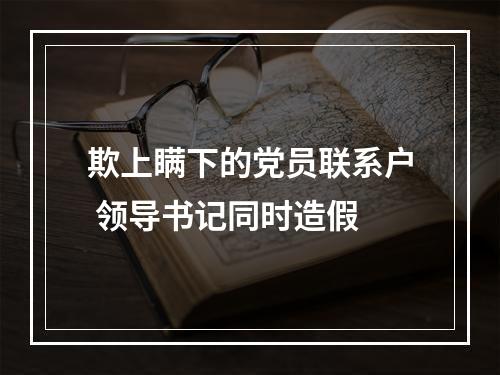 欺上瞒下的党员联系户 领导书记同时造假