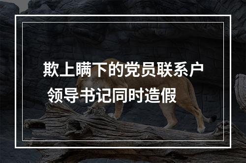 欺上瞒下的党员联系户 领导书记同时造假