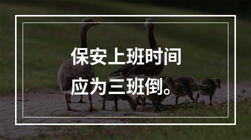 保安上班时间应为三班倒。