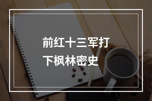 前红十三军打下枫林密史