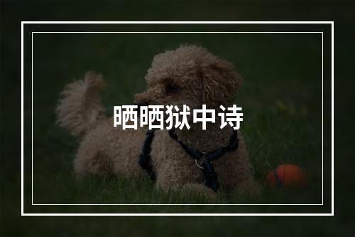 晒晒狱中诗