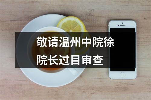 敬请温州中院徐院长过目审查