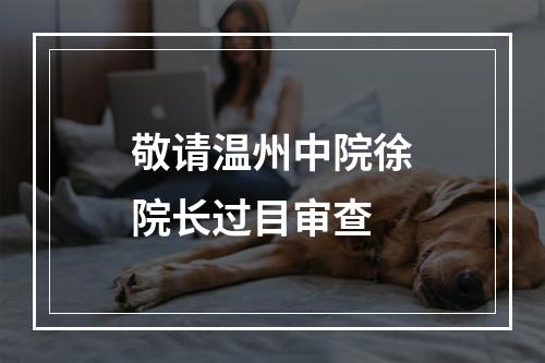 敬请温州中院徐院长过目审查