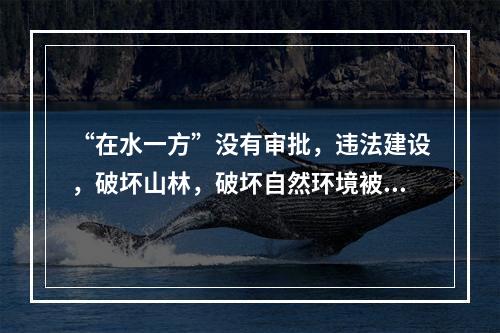 “在水一方”没有审批，违法建设，破坏山林，破坏自然环境被卫星监拍后叫停。这个项目