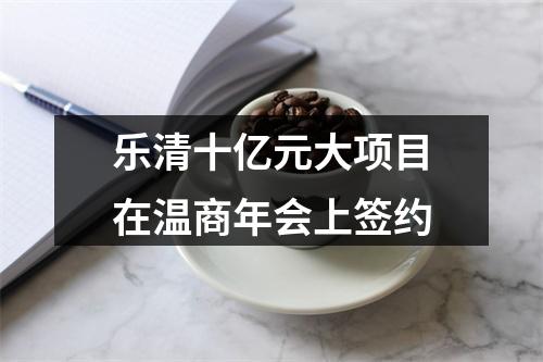乐清十亿元大项目在温商年会上签约