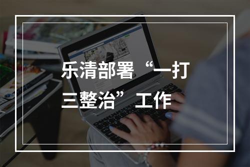 乐清部署“一打三整治”工作