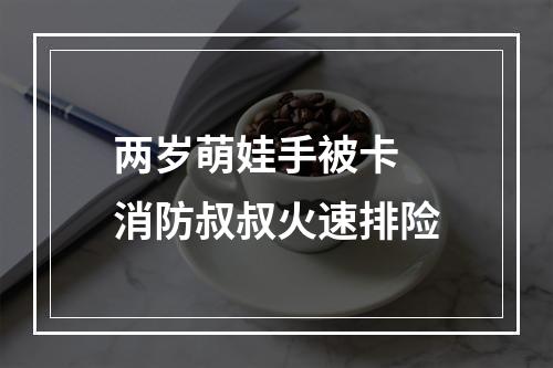 两岁萌娃手被卡 消防叔叔火速排险