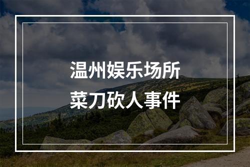温州娱乐场所菜刀砍人事件