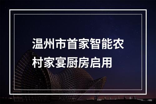 温州市首家智能农村家宴厨房启用