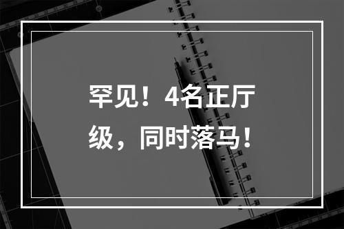 罕见！4名正厅级，同时落马！