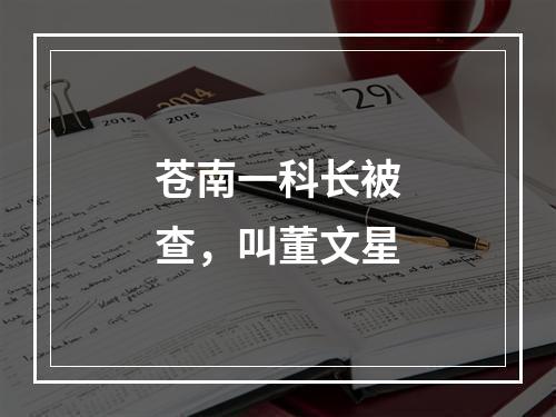 苍南一科长被查，叫董文星