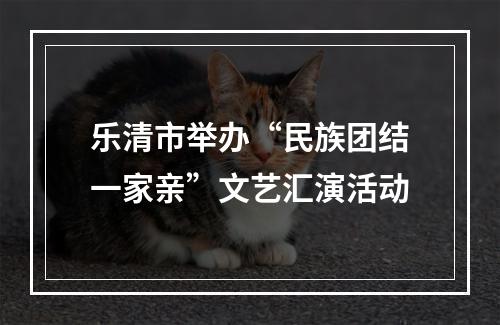 乐清市举办“民族团结一家亲”文艺汇演活动