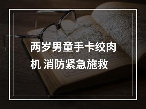 两岁男童手卡绞肉机 消防紧急施救