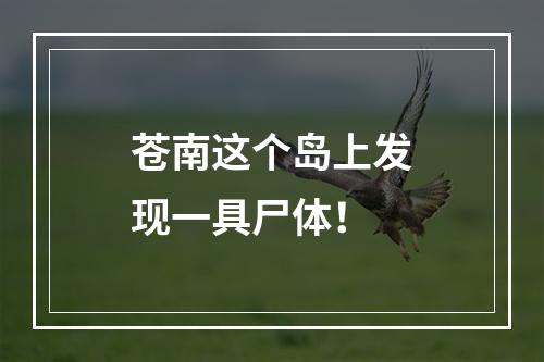 苍南这个岛上发现一具尸体！