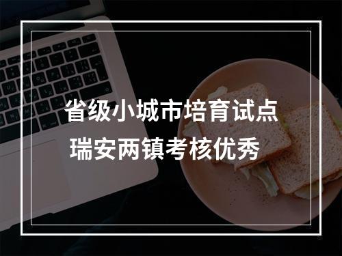 省级小城市培育试点 瑞安两镇考核优秀